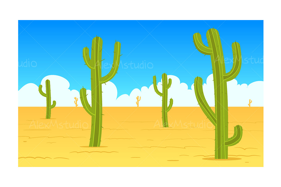 Desert cartoon game background | Pre-Designed Illustrator Graphics