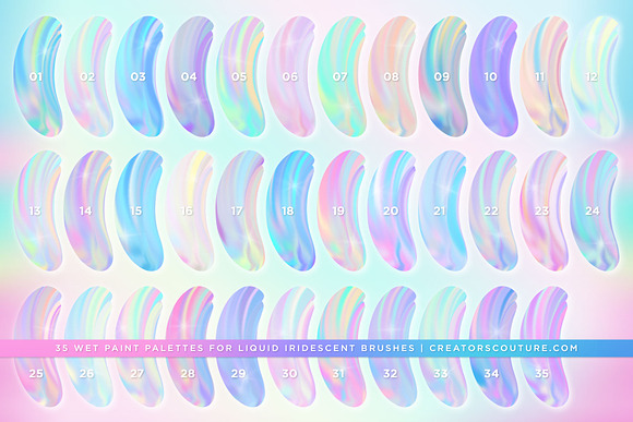 Holographic Brush Strokes Glitter Clipart Iridescent Paint Strokes