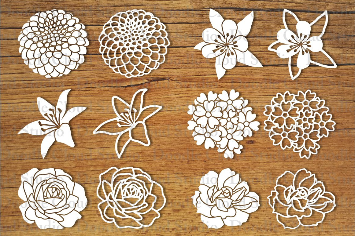 Flowers (3) SVG Cut Files. | Illustrations ~ Creative Market