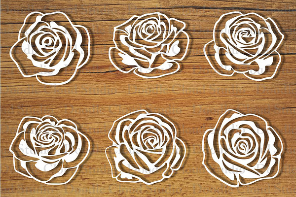 Roses And Stencil Svg Cut Files Pre Designed Photoshop Graphics Creative Market