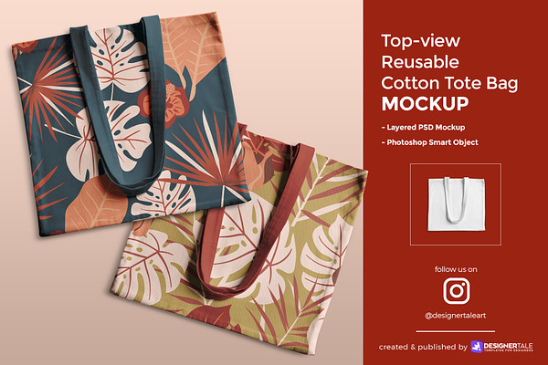 Download Reusable Cotton Tote Bag Mockup | Creative Photoshop ...