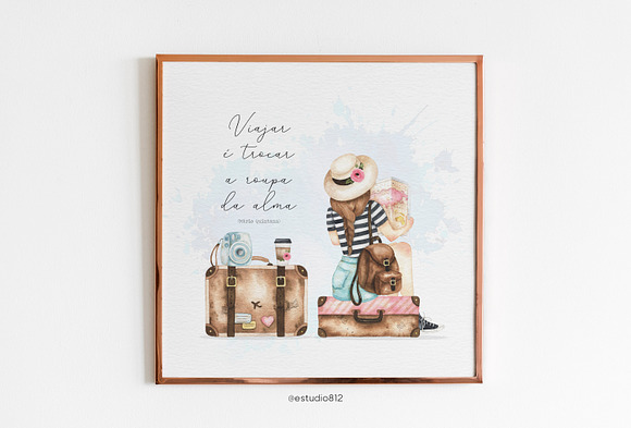 Travel the World watercolor set  Illustrations ~ Creative Market