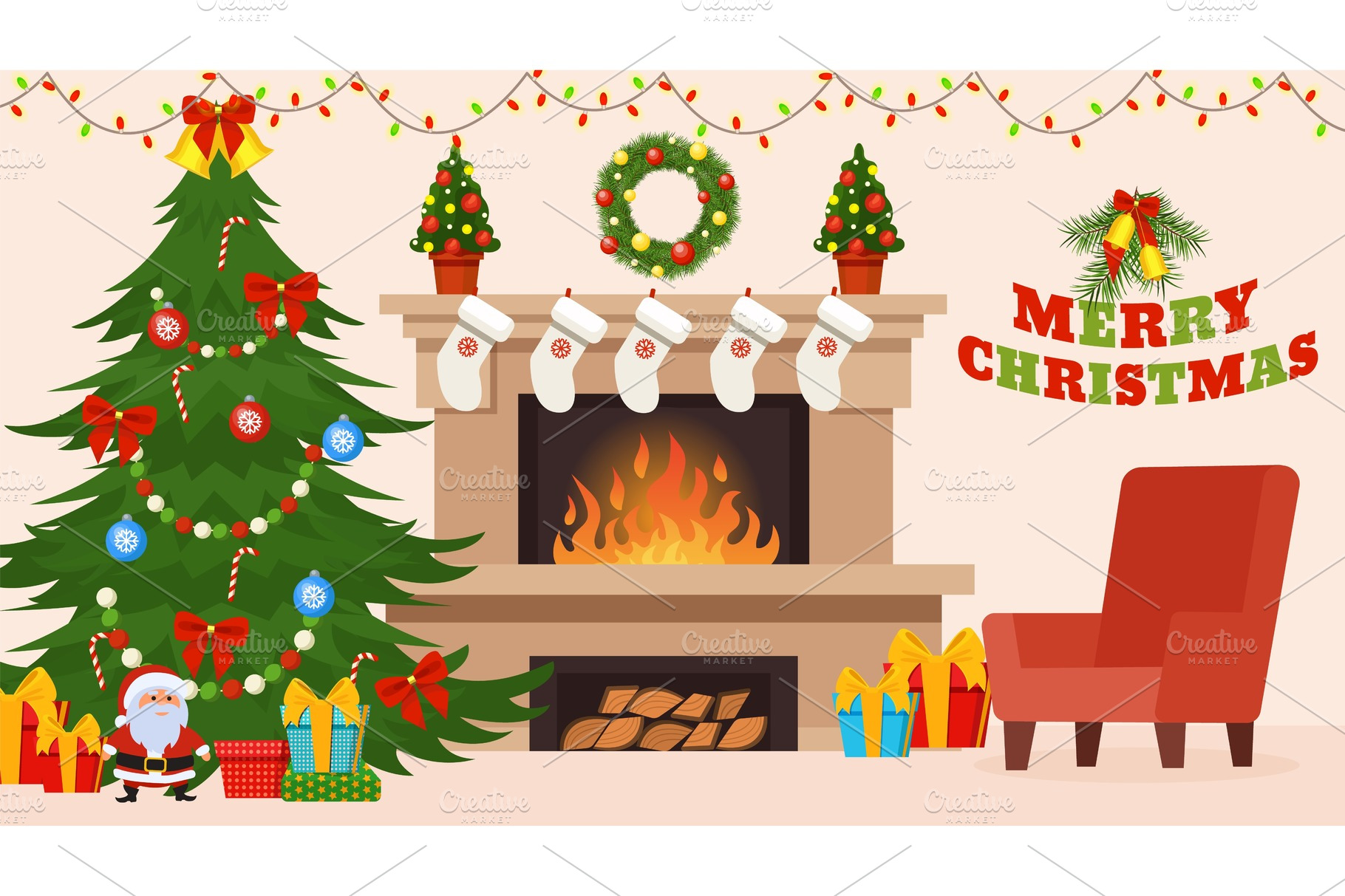 Christmas, New Ye ar holiday | Decorative Illustrations ~ Creative Market