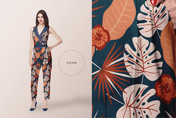 Download Women S Jumpsuit Dress Mockup Creative Photoshop Templates Creative Market