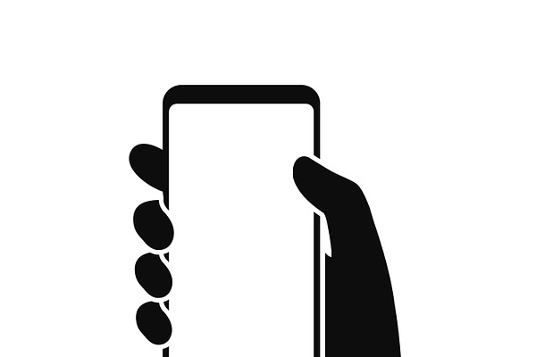 Hand Holding Smartphone Icon Pre Designed Illustrator Graphics Creative Market