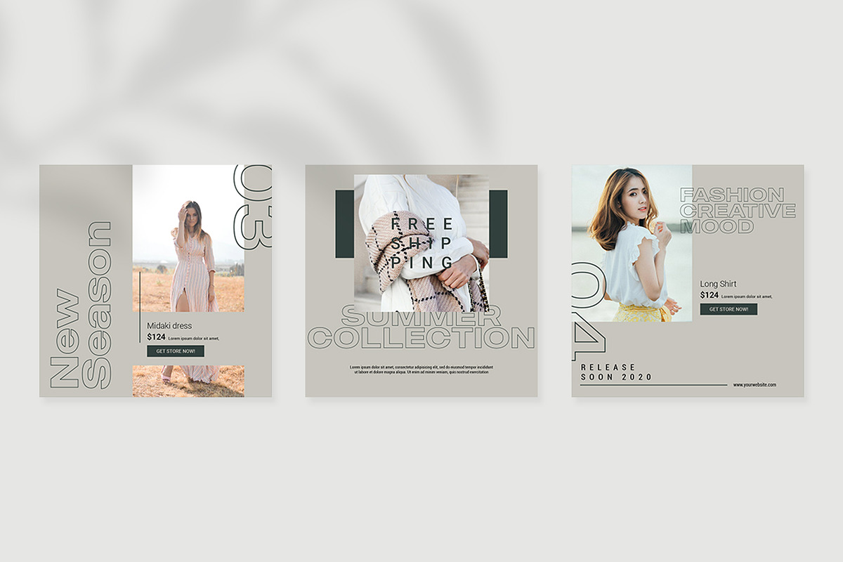 Fashion Instagram Templates | Creative Photoshop Templates ~ Creative ...