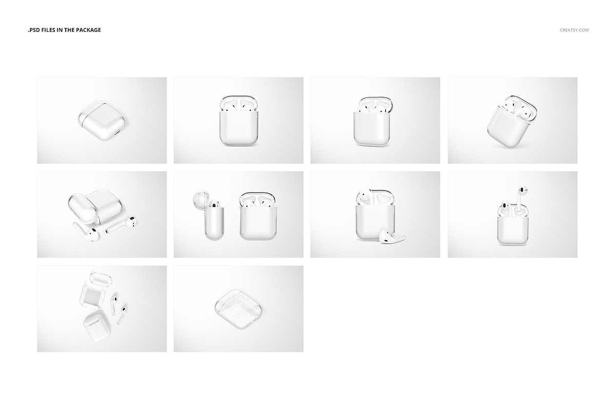 Download AirPods Clear Case Mockup Set 02 | Creative Photoshop ...