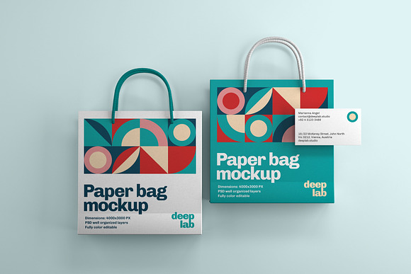 Paper Bag Bcard Branding Mockup Creative Photoshop Templates Creative Market