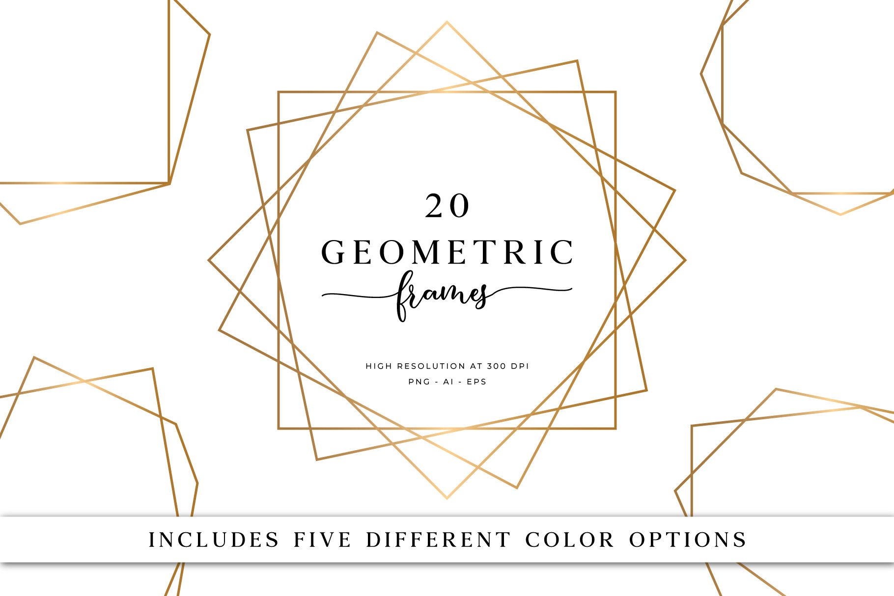 20 Geometric Frames  Pre Designed Illustrator Graphics 