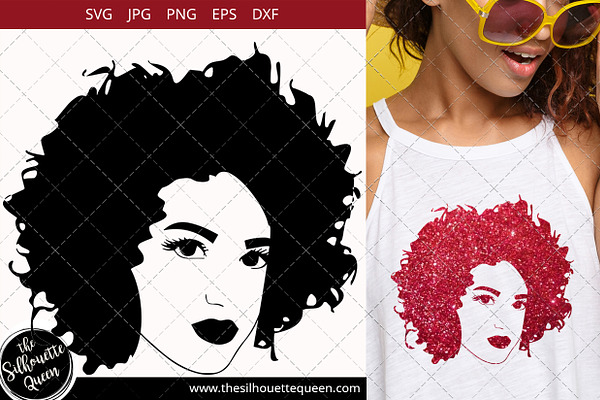 Download Black Woman Svg With Natural Curl Pre Designed Illustrator Graphics Creative Market