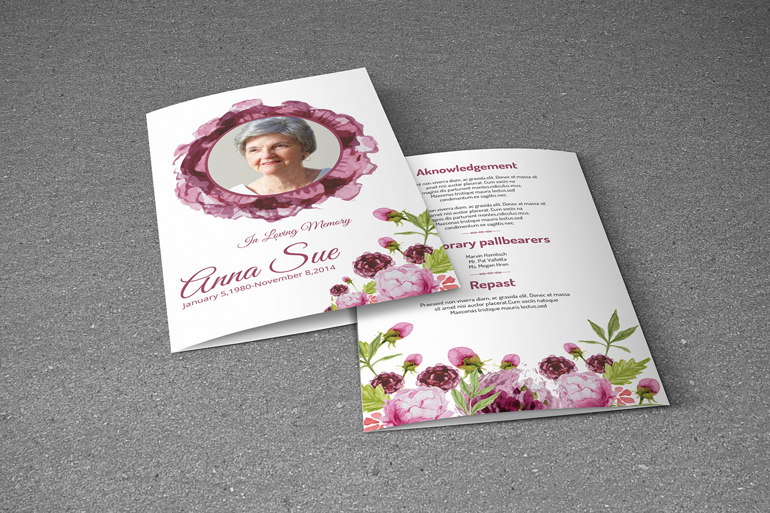 Funeral Program Template-V235 | Brochure Templates ~ Creative Market