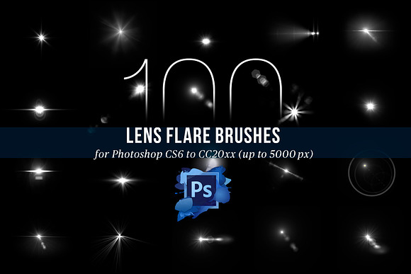 Download 100 Ps Lens Flares Brushes Vol 2 Unique Photoshop Add Ons Creative Market