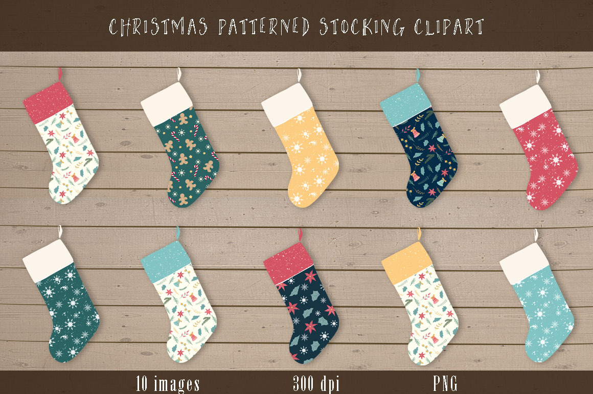 Christmas Stocking Clipart | Custom-Designed Graphics ~ Creative Market