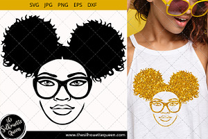 Download Black Woman Svg With Glasses Pre Designed Illustrator Graphics Creative Market