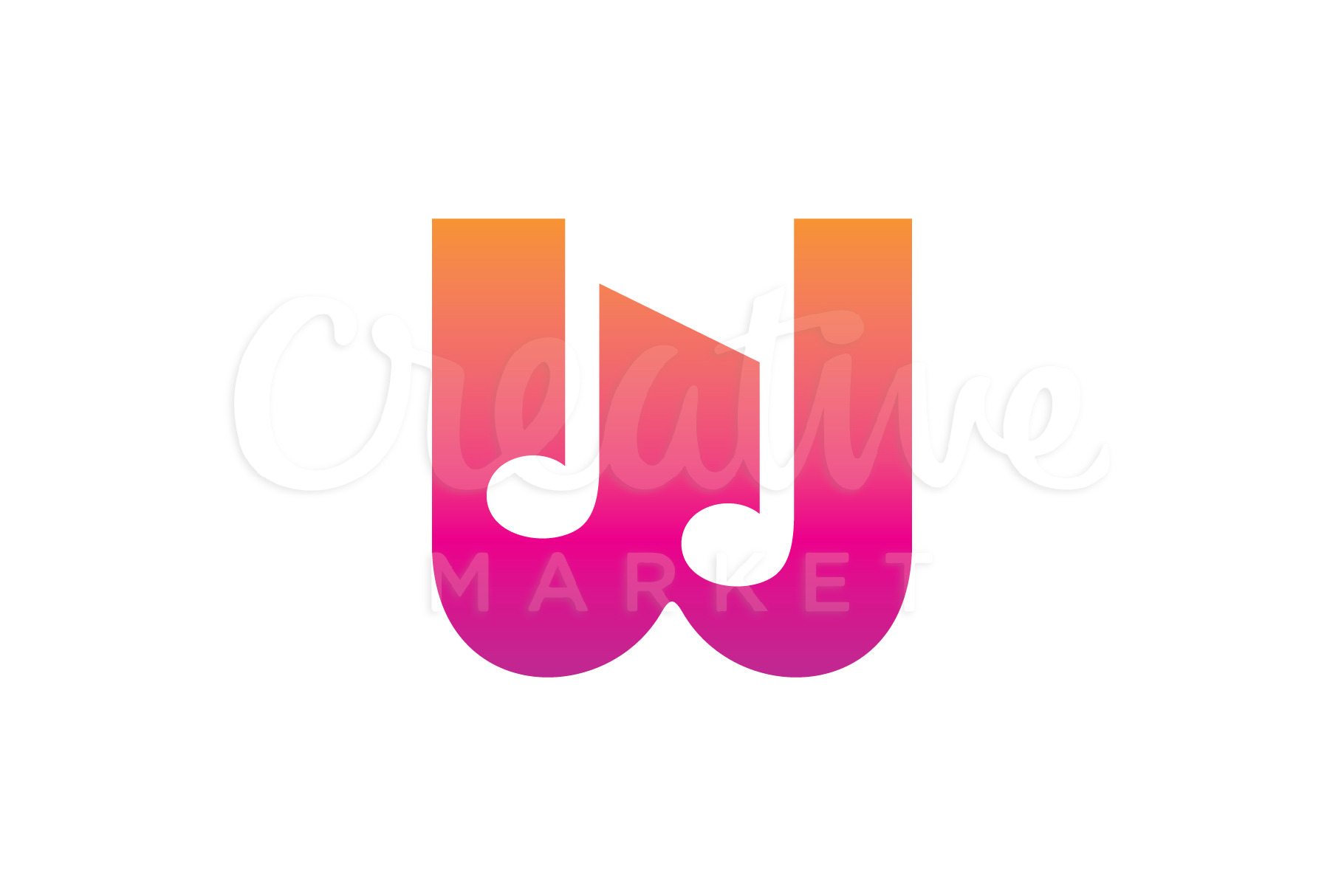 W Music Logo Creative Illustrator Templates Creative Market