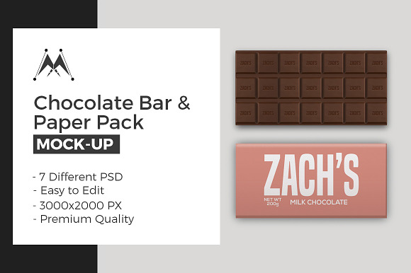 Download Chocolate Bar Paper Pack Mockup Creative Photoshop Templates Creative Market