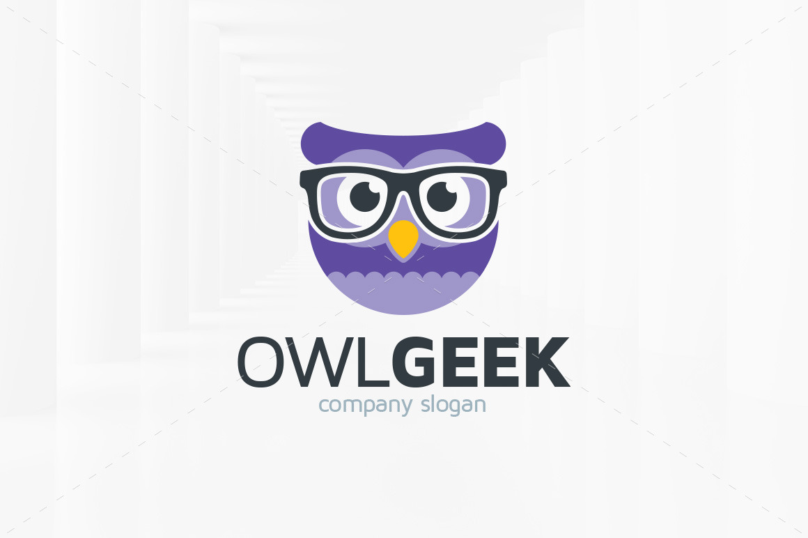 Owl Geek Logo Template | Creative Illustrator Templates ~ Creative Market