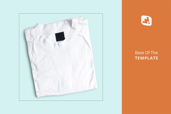 Download Folded Round Neck Tshirt Mockup Creative Photoshop Templates Creative Market