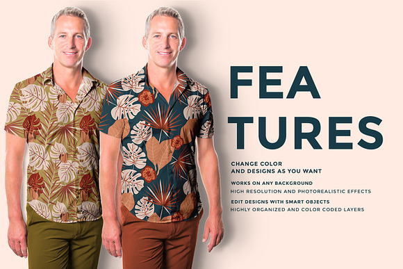 Download Men S Hawaiian Shirt Mockup Creative Photoshop Templates Creative Market