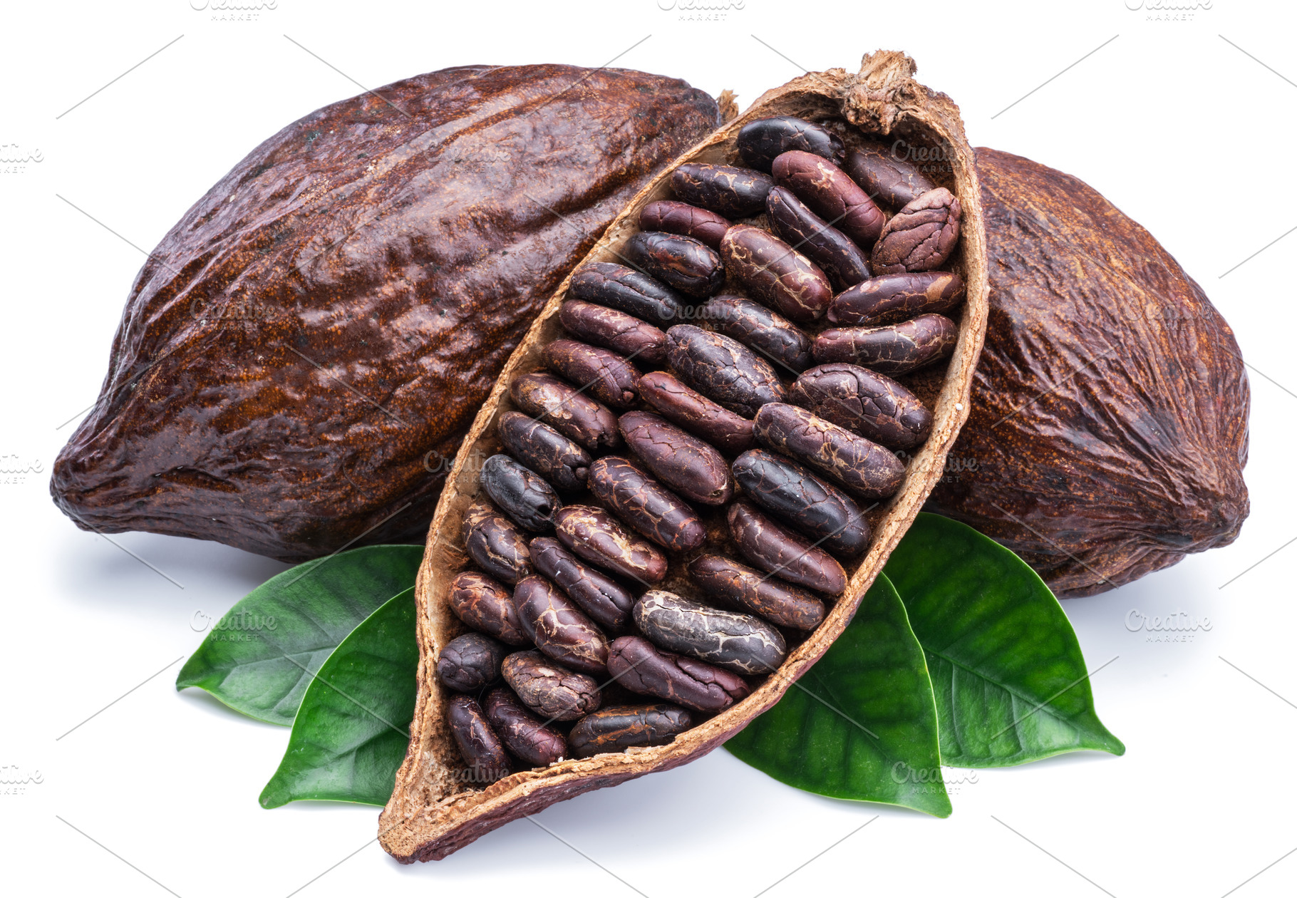 Cocoa pods and cocoa beans chocola stock photo containing bean and