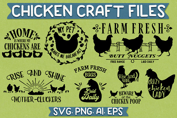 Chicken Craft Svg Files Custom Designed Illustrations Creative Market