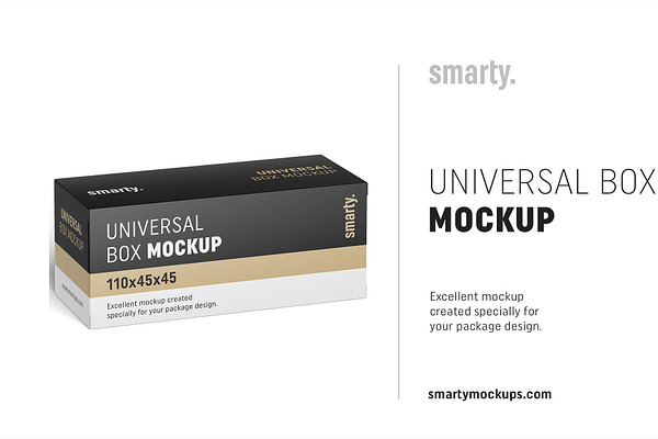 Download Universal Box Mockup 110x45x45 Creative Photoshop Templates Creative Market PSD Mockup Templates