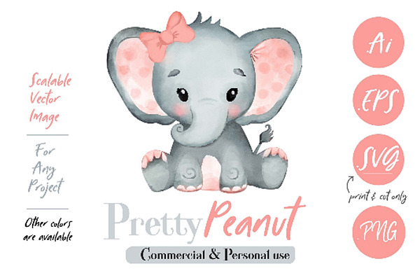 Download Girl Elephant Flower Svg Pre Designed Photoshop Graphics Creative Market