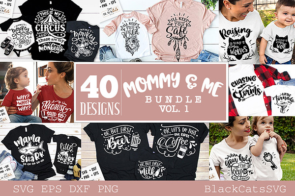 Download Mommy And Me Svg Bundle 40 Designs Pre Designed Illustrator Graphics Creative Market PSD Mockup Templates