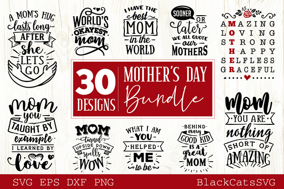 Download Mother S Day Svg Bundle 30 Designs Pre Designed Illustrator Graphics Creative Market SVG, PNG, EPS, DXF File