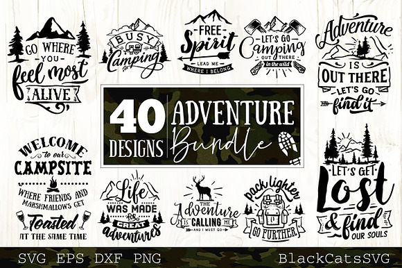 Adventure Svg Bundle 40 Designs Pre Designed Illustrator Graphics Creative Market