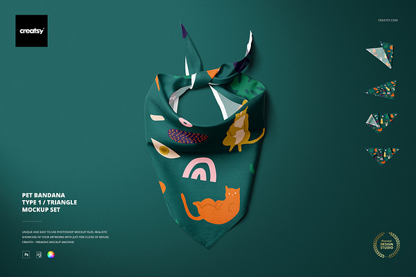 Download Pet Bandana Mockup Set (type 2) | Creative Photoshop ...