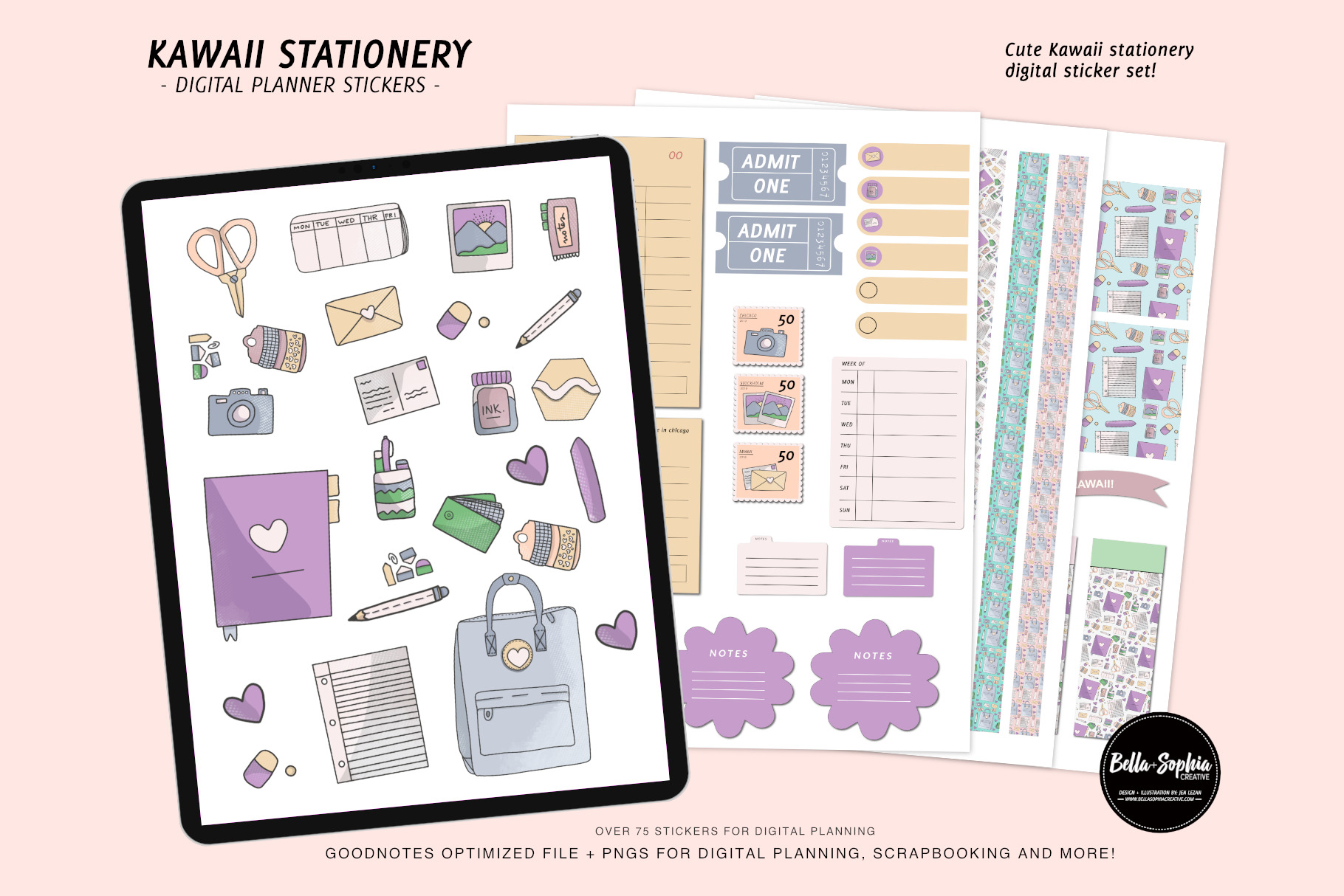 Download Kawaii Digital Planner Sticker Pack | Creative Stationery ...