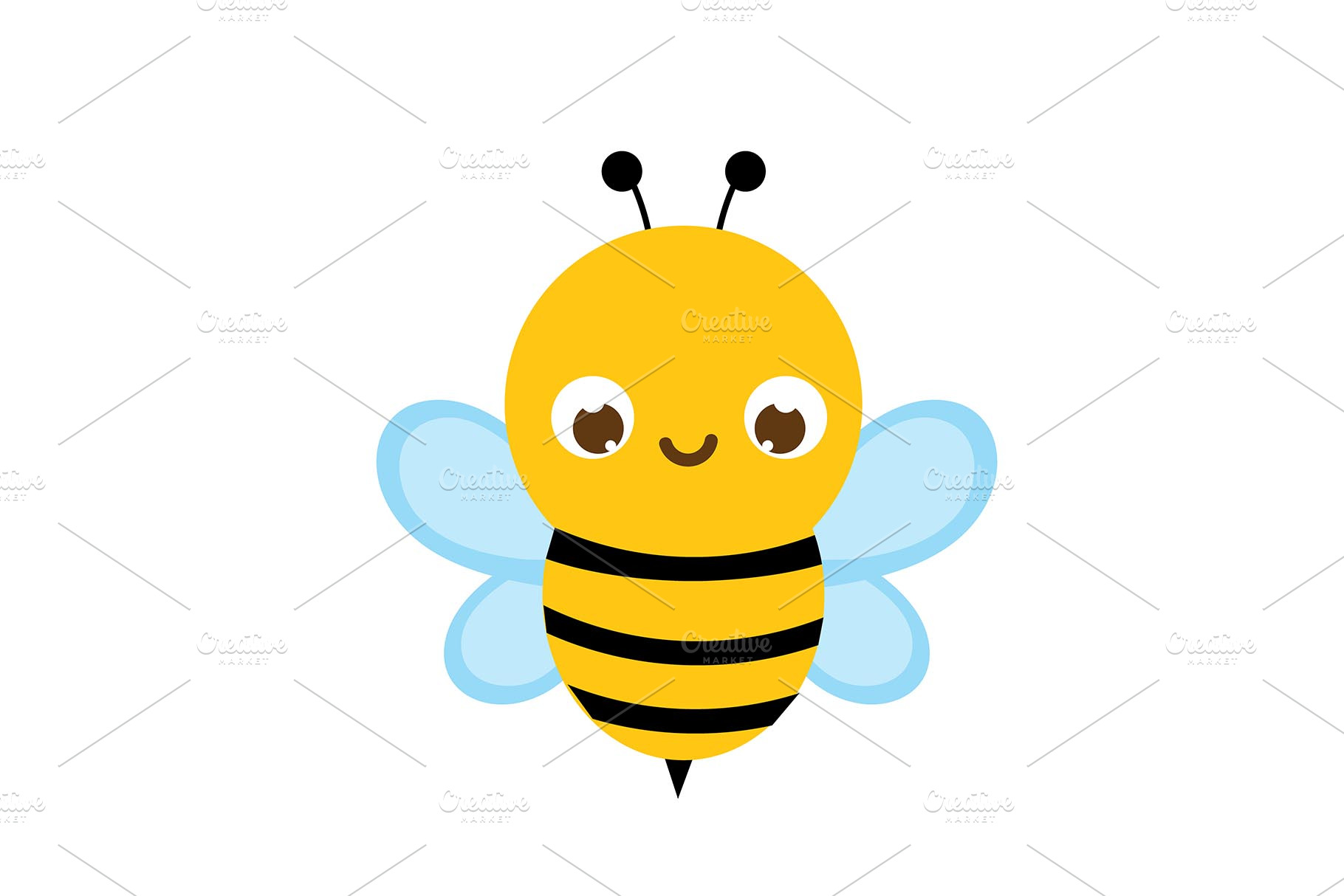 Download Cute Bee Cartoon Insect Character Pre Designed Vector Graphics Creative Market