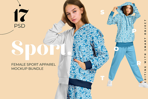 Female Sport Suit Mockup Set Creative Photoshop Templates Creative Market