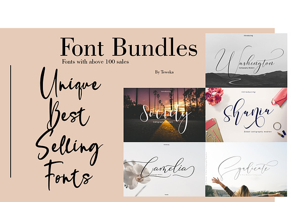 Best Seller Font Bundles Stunning Script Fonts Creative Market