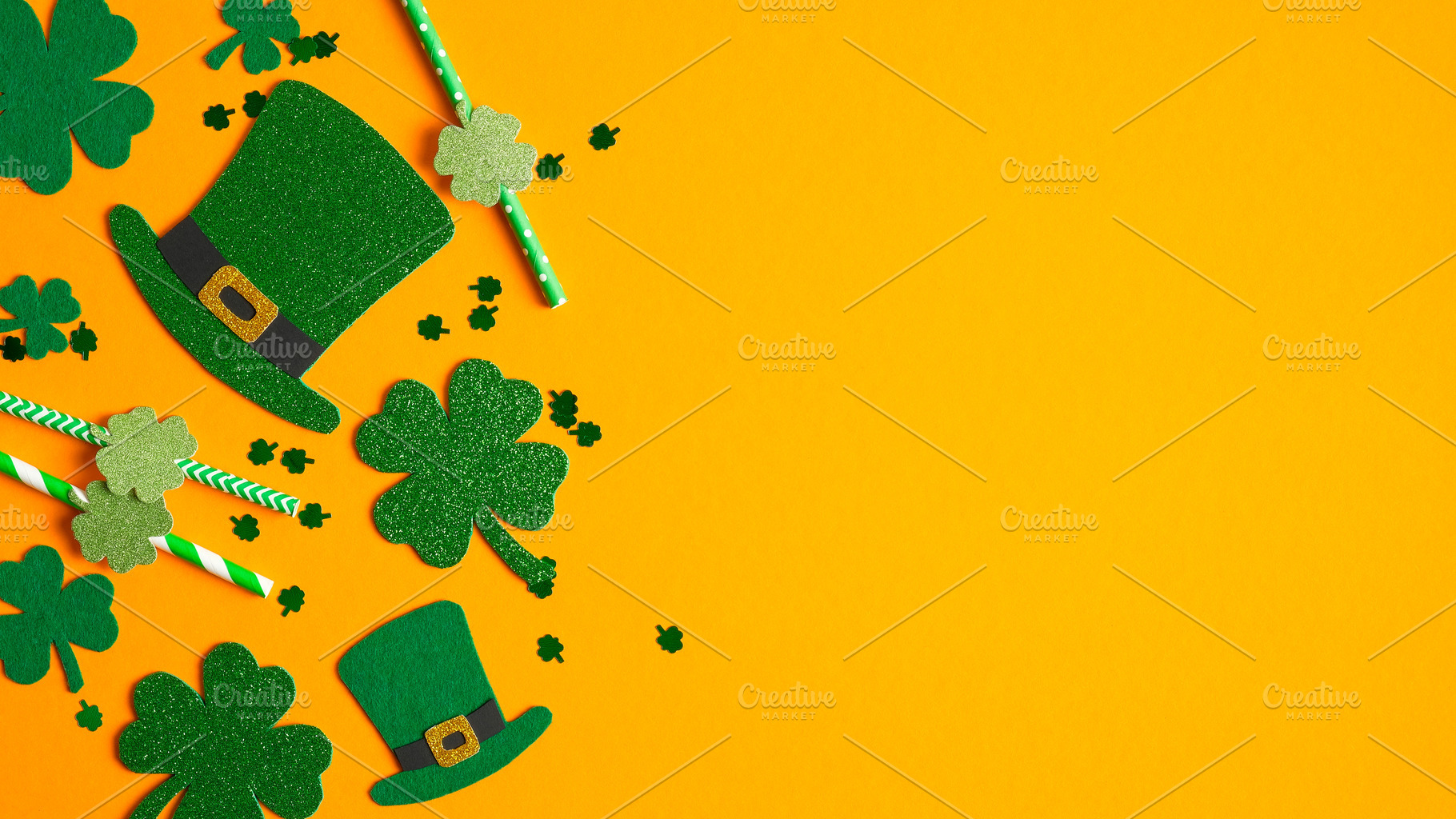 Saint Patrick S Day Background With Containing Saint Patrick And Day High Quality Holiday Stock Photos Creative Market