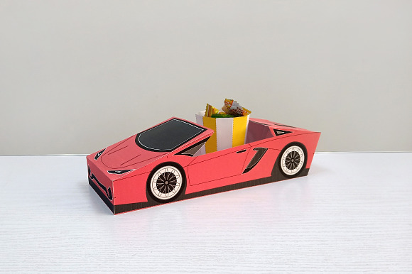 Download Diy Open Car Favor 3d Papercraft Creative Photoshop Templates Creative Market