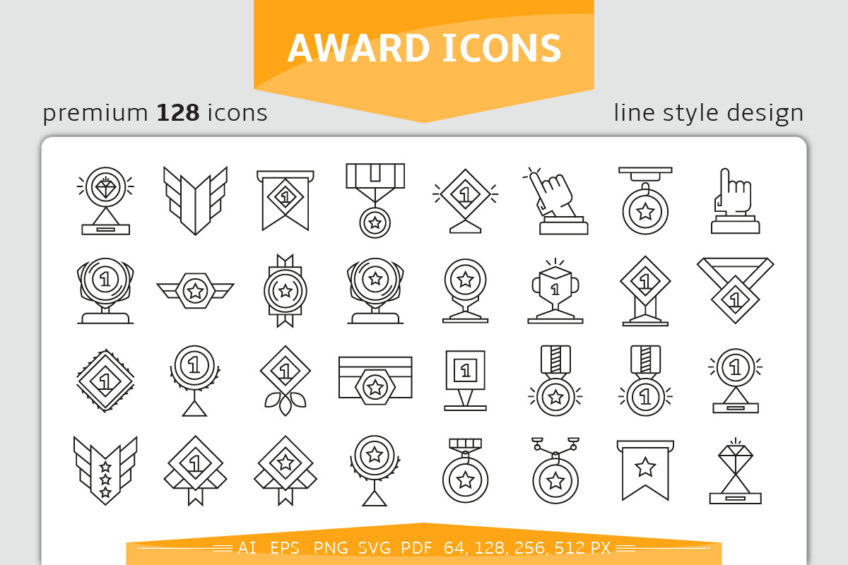 Award and Trophy Icons Big Set | Photoshop Graphics ~ Creative Market