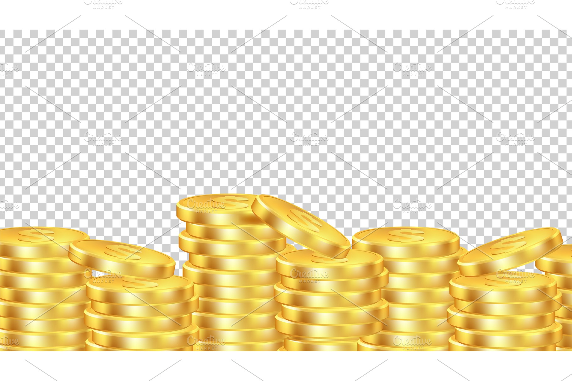 Golden coins background. Isolated | Vector Graphics ~ Creative Market