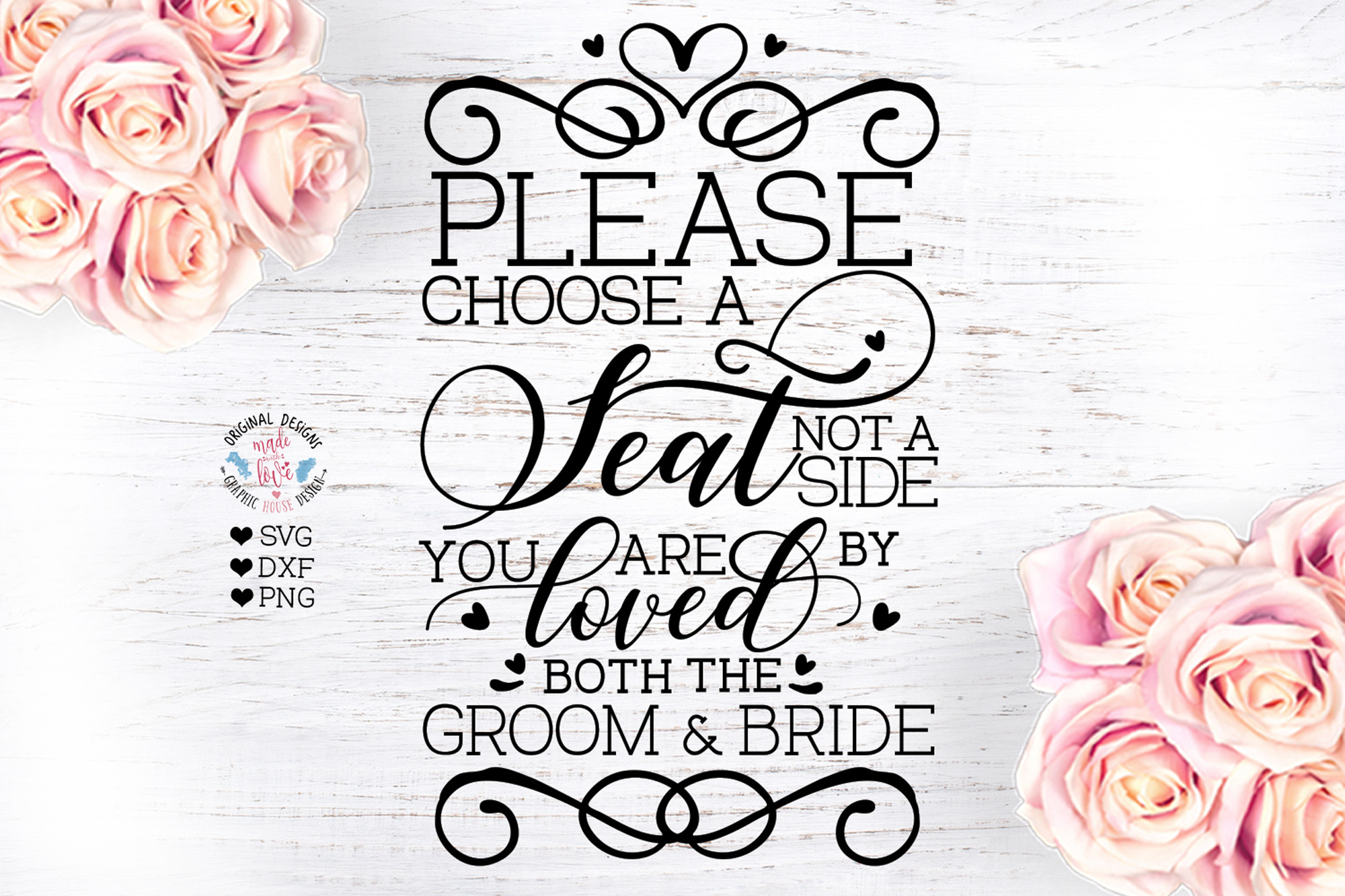 Pick a seat not a side - Wedding sign SVG