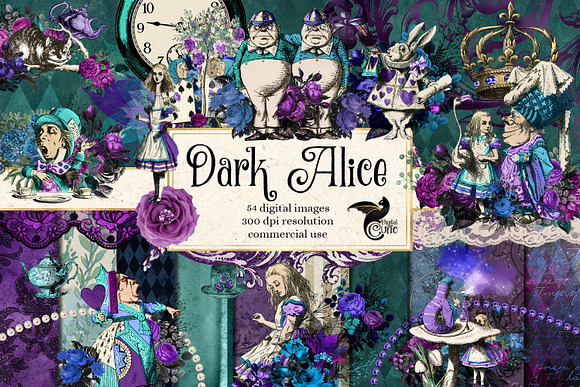 Download Dark Alice In Wonderland Graphics Pre Designed Photoshop Graphics Creative Market