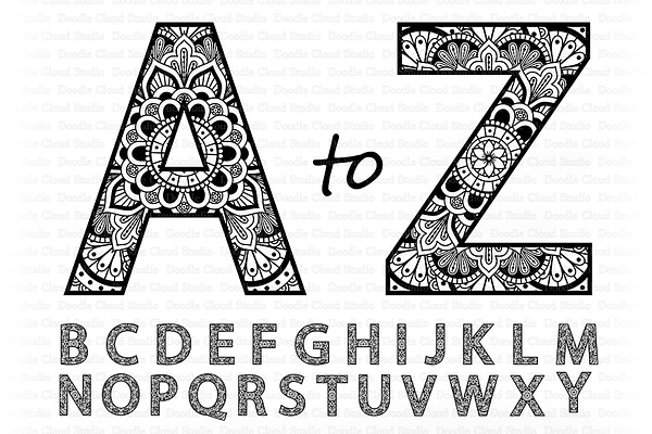 Free Free Free Layered Alphabet Mandala Svg Set 504 SVG PNG EPS DXF File