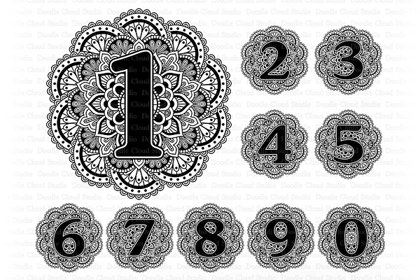 Download Mandala Numbers Svg Number Svg Set Pre Designed Photoshop Graphics Creative Market PSD Mockup Templates