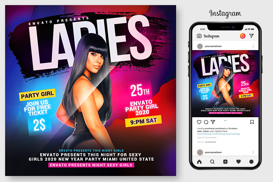 Club Night Flyer Template | Flyer Templates ~ Creative Market