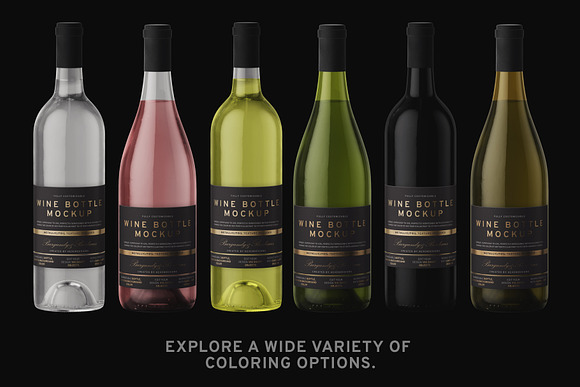 Download Wine Bottle Mockup Creative Photoshop Templates Creative Market