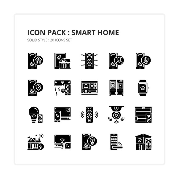 Smart Home Icons Packs Pre Designed Illustrator Graphics Creative Market