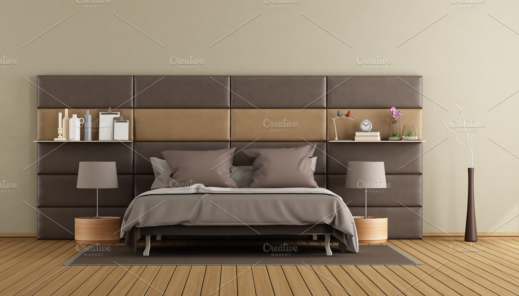 Elegant Master Brown Master Bedroom Containing Bedroom Bed And Furniture High Quality Architecture Stock Photos Creative Market