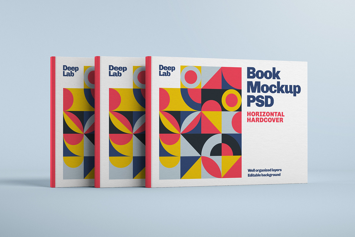 Download Horizontal Book Cover Mockup Set | Creative Photoshop ...