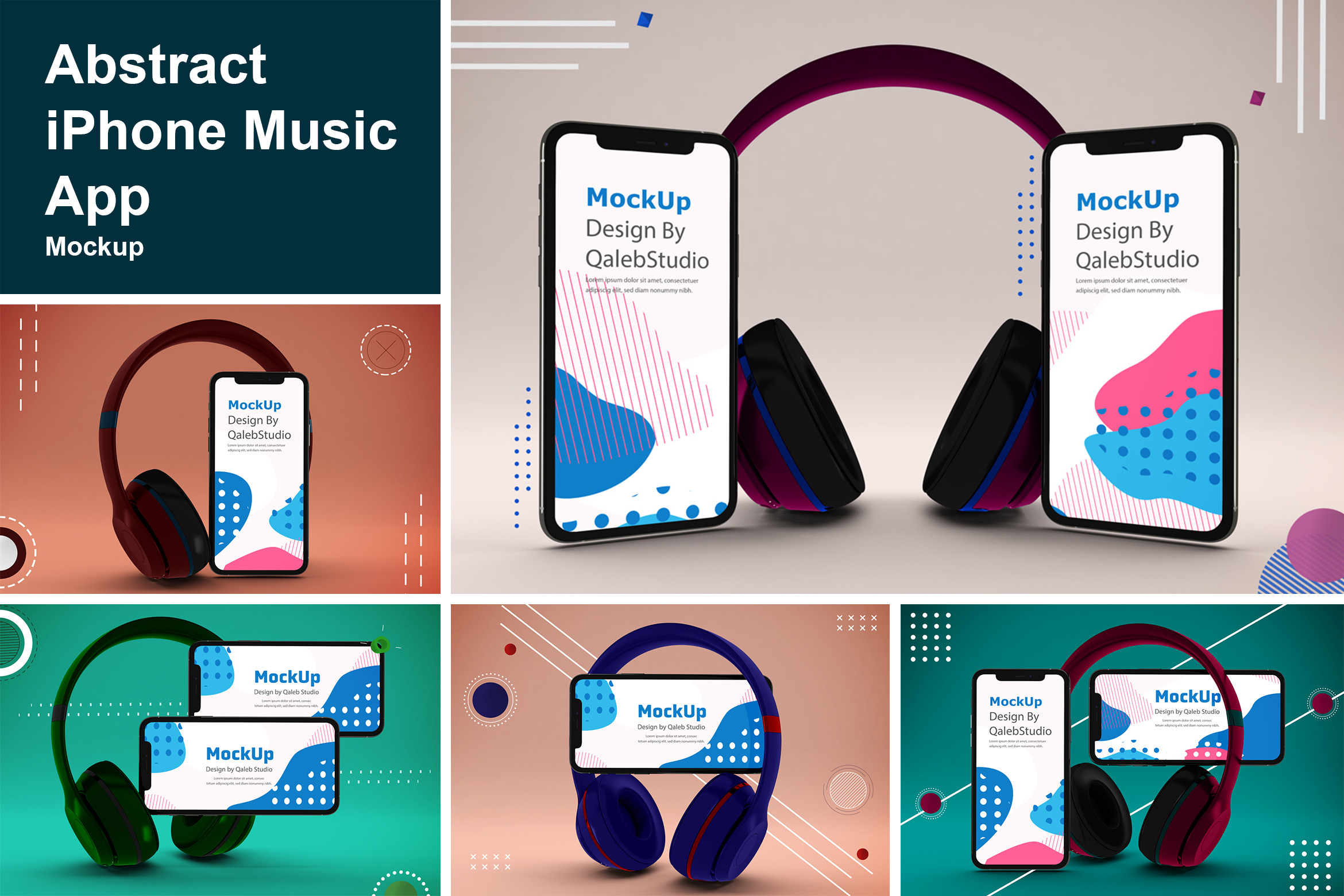 Download Abstract Iphone Music App Mockup Creative Photoshop Templates Creative Market PSD Mockup Templates