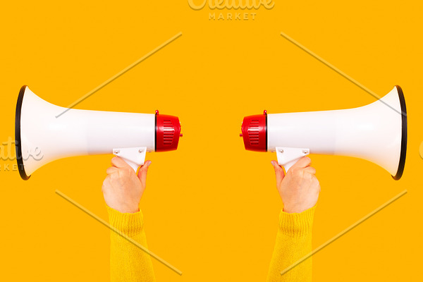 Download Megaphone Panoramic Mockup High Quality Arts Entertainment Stock Photos Creative Market